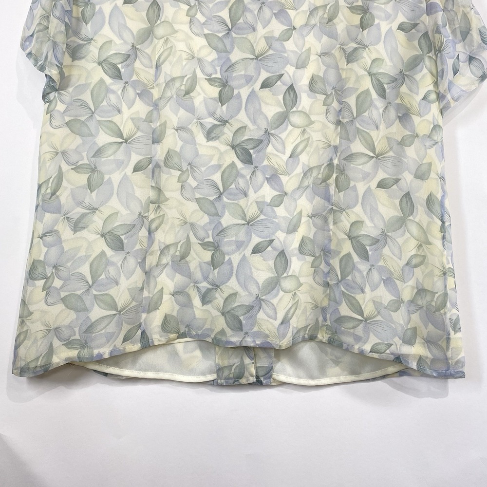 Liz Claiborne Women's Silk Floral Resort Short Sleeve Shirt Size 14 Button Front - Picture 6 of 15